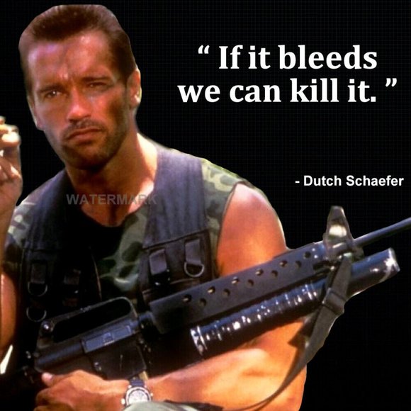 1987 PREDATOR MOVIE QUOTE IF IT BLEEDS WE CAN KILL IT PUBLICITY PHOTO 13x19 - Picture 2 of 3